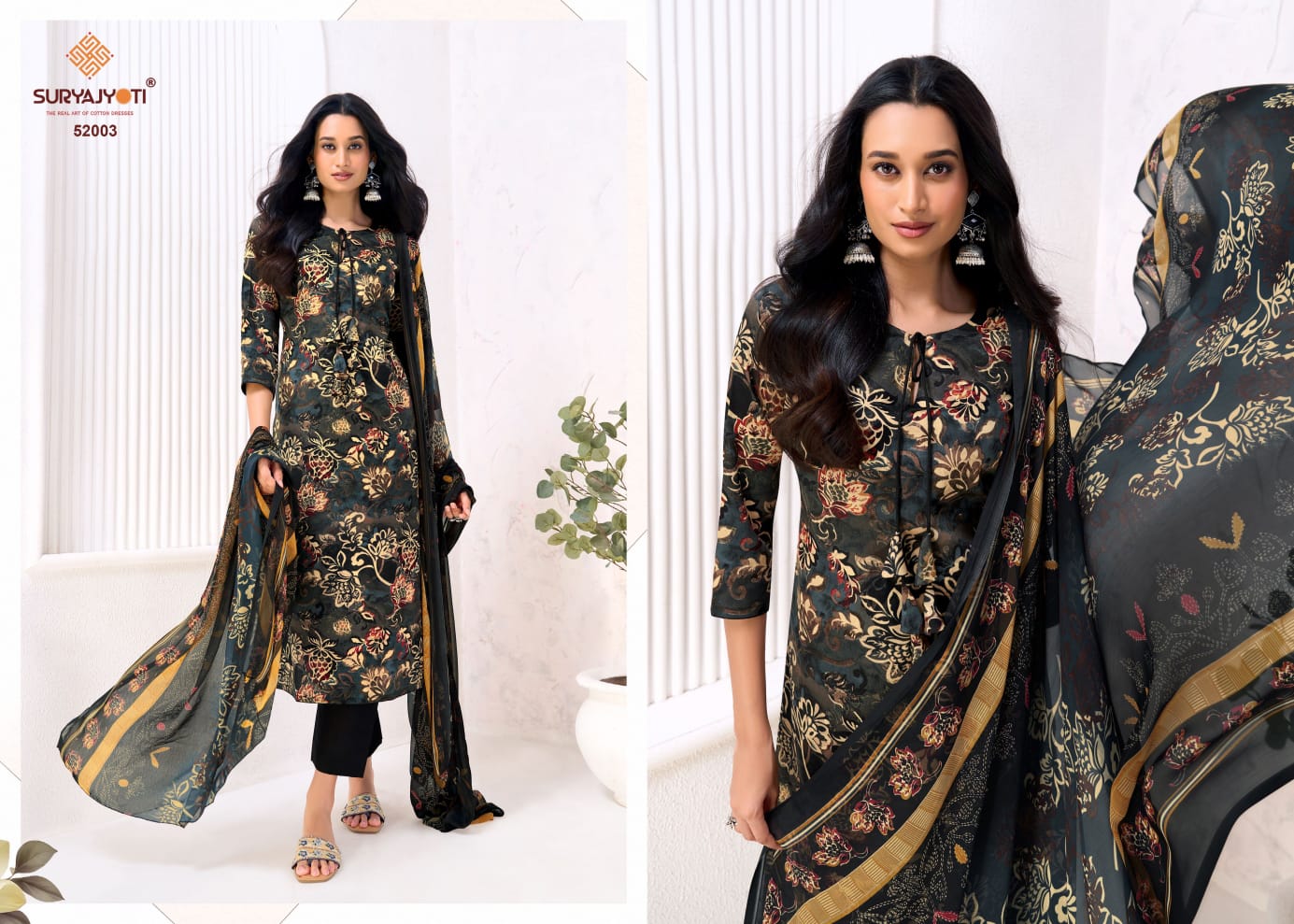 Naishaa Vol 52 Suryajyoti Jam Satin Pant Style Suits Manufacturer Gujarat