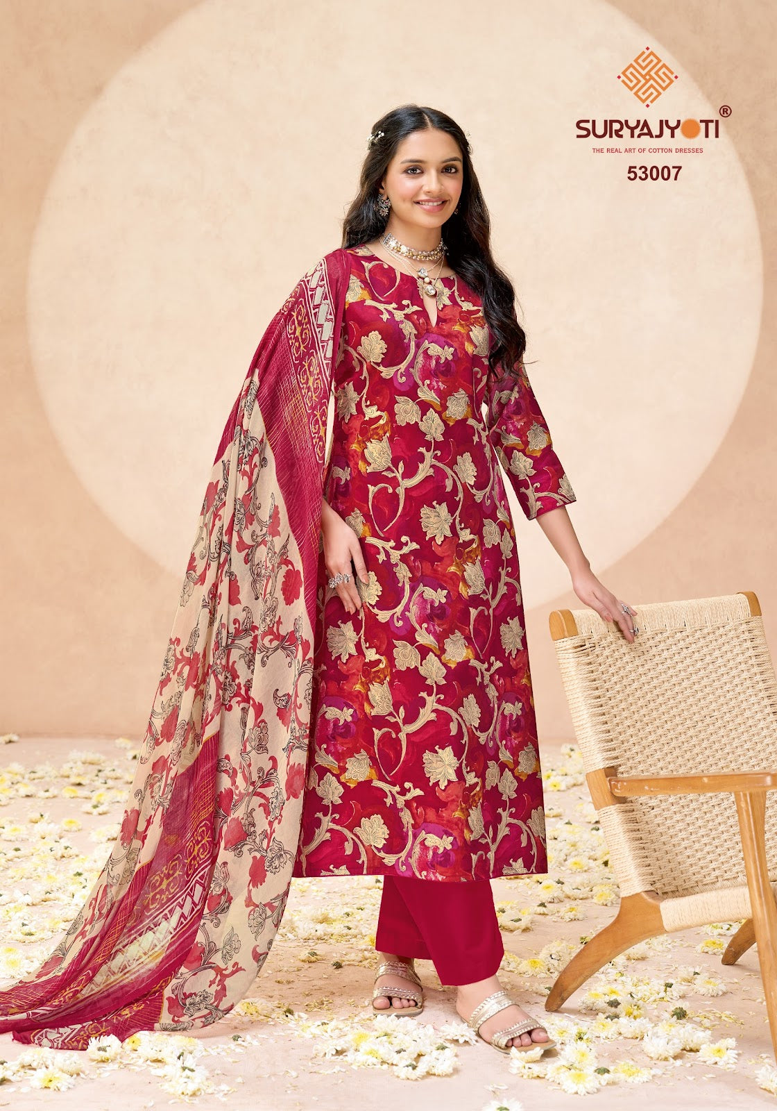 Naishaa Vol 53 Suryajyoti Jaam Satin Pant Style Suits Supplier Gujarat