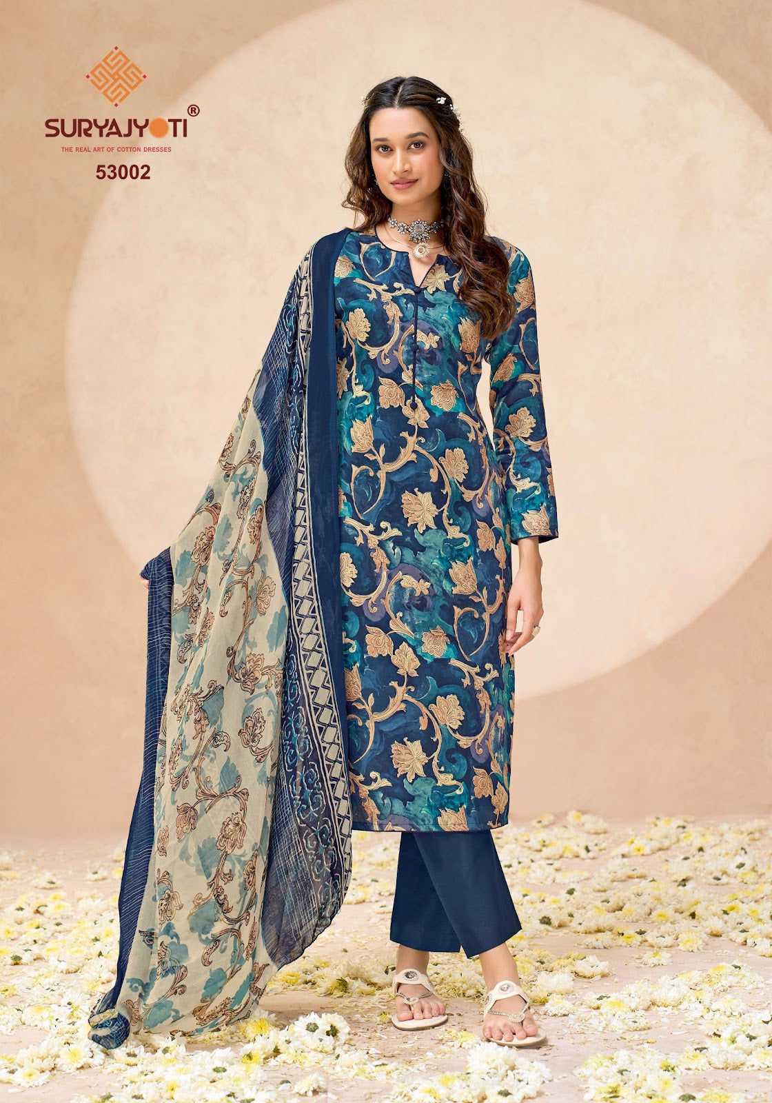 Naishaa Vol 53 Suryajyoti Jaam Satin Pant Style Suits Supplier Gujarat