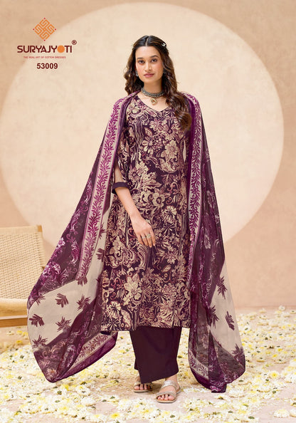 Naishaa Vol 53 Suryajyoti Jaam Satin Pant Style Suits Supplier Gujarat