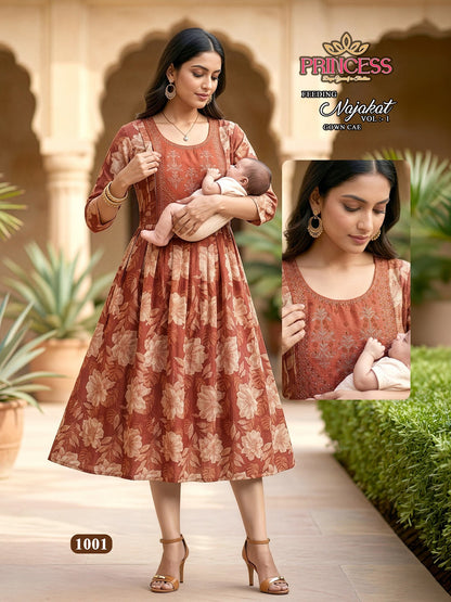 Najakat Vol 1 Princess Creation Vetican Feeding Kurtis Supplier Gujarat