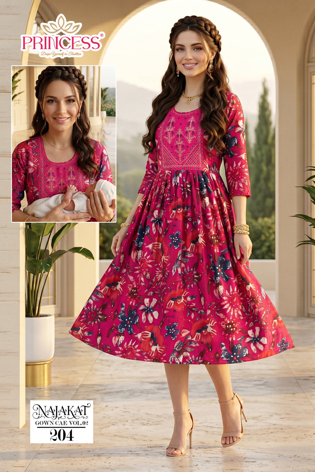 Najakat Vol 2 Princess Creation Vatican Feeding Kurtis Manufacturer India