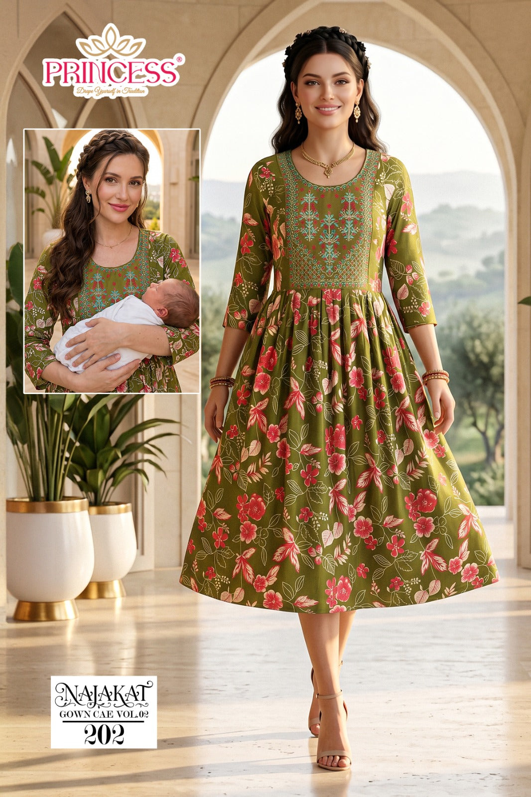 Najakat Vol 2 Princess Creation Vatican Feeding Kurtis Manufacturer India