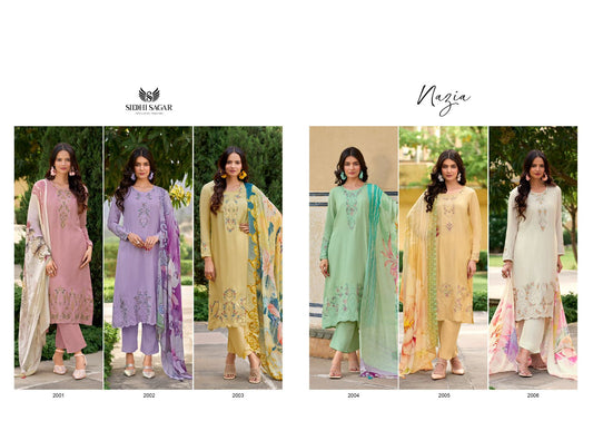 Nazia Siddhi Sagar Muslin Silk Pant Style Suits Exporter India