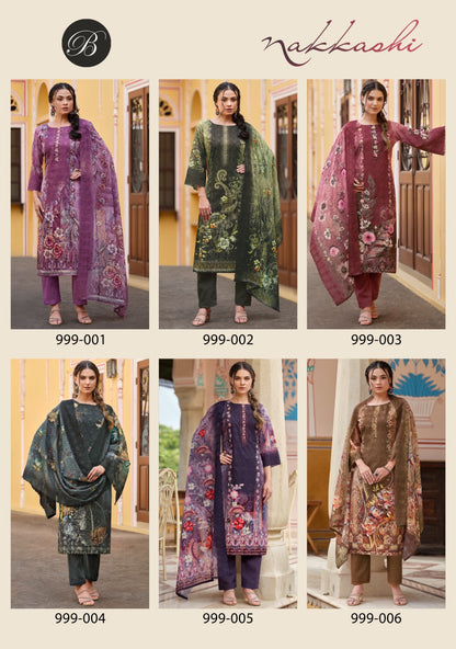 Nakkashi Belliza Designer Studio Cotton Karachi Salwar Suits Wholesale