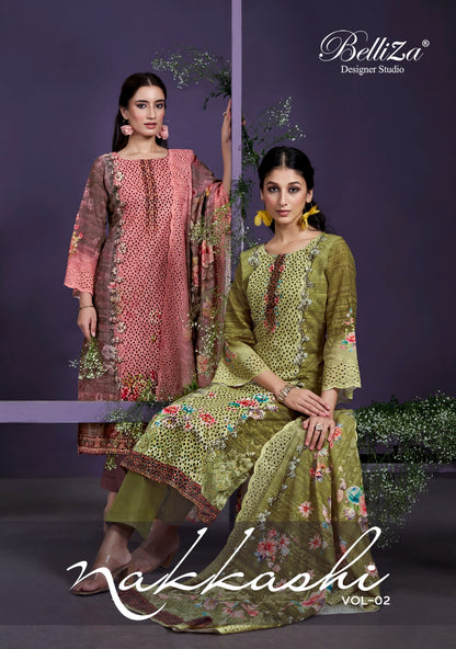 Nakkashi Vol 2 Belliza Designer Studio Cotton Karachi Salwar Suits Wholesaler Gujarat