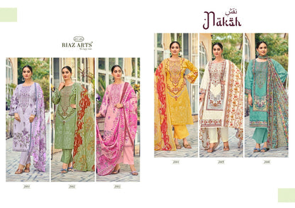 Naksh Riaz Art Cotton Cambric Karachi Salwar Suits Exporter