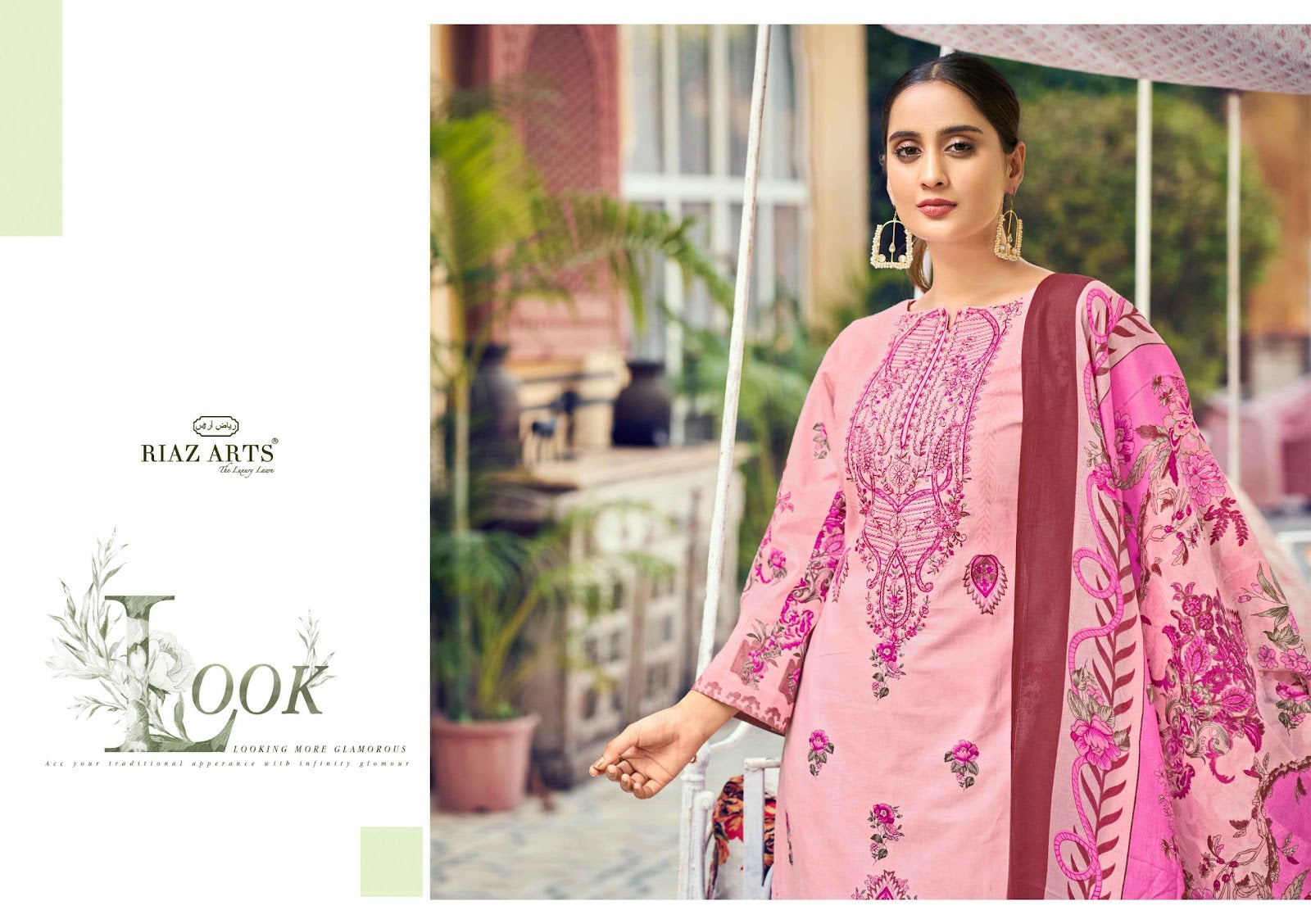 Naksh Riaz Art Cotton Cambric Karachi Salwar Suits Exporter