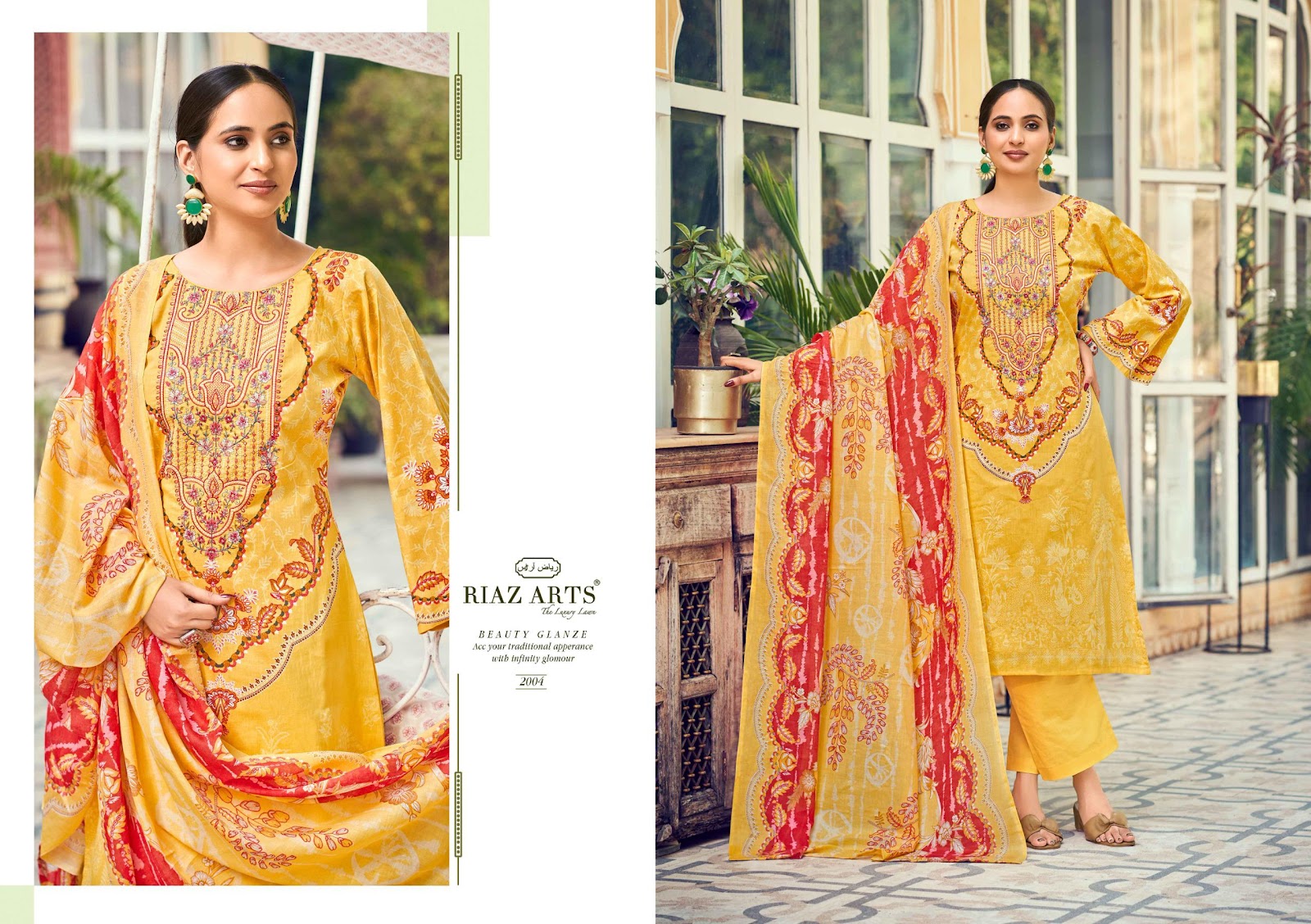 Naksh Riaz Art Cotton Cambric Karachi Salwar Suits Exporter