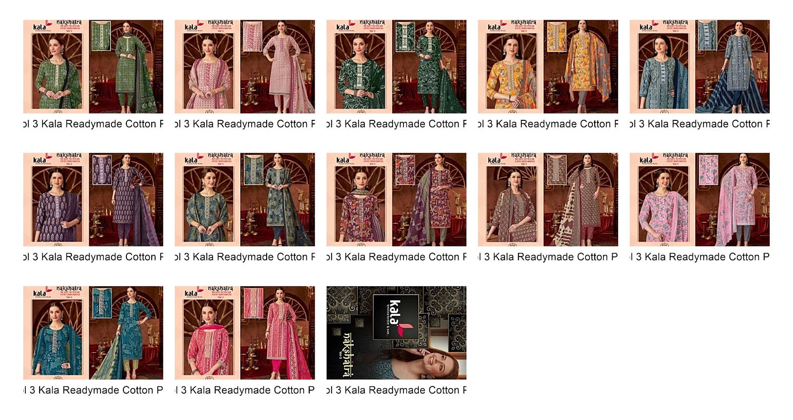 Nakshatra Vol 3 Kala Readymade Cotton Pant Suits Wholesale Price