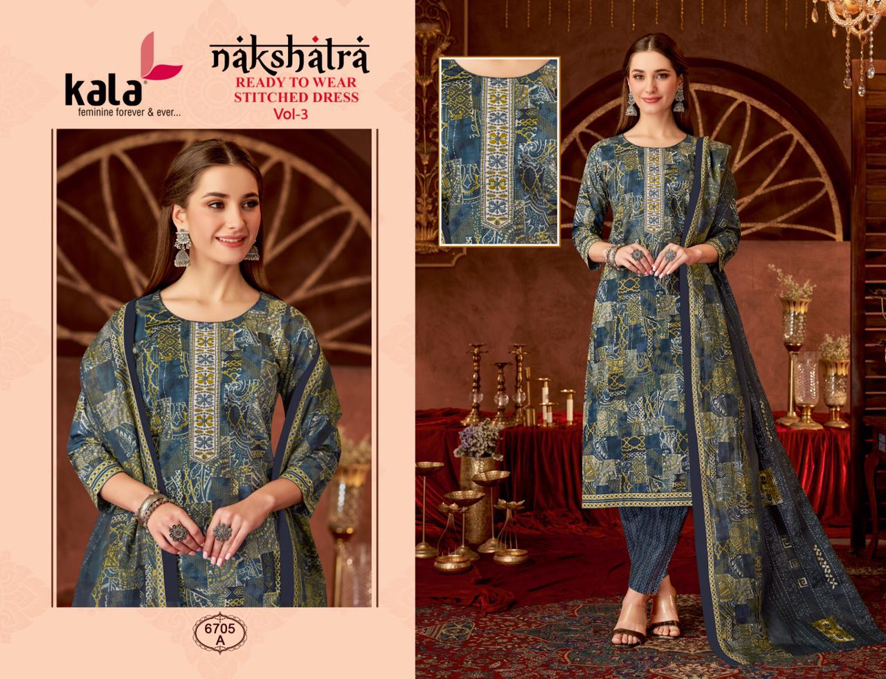 Nakshatra Vol 3 Kala Readymade Cotton Pant Suits Wholesale Price