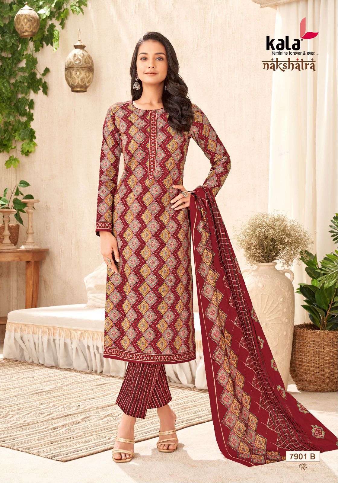 Nakshatra Vol 4 Kala Premium Cotton Pant Style Suits Supplier Ahmedabad