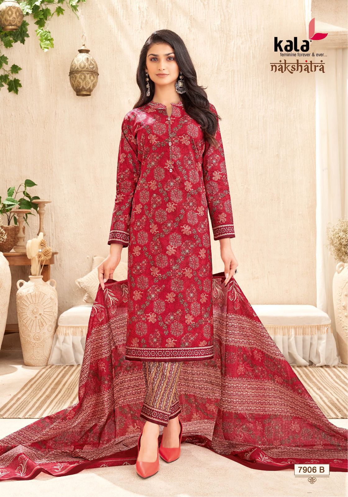 Nakshatra Vol 4 Kala Premium Cotton Pant Style Suits Supplier Ahmedabad