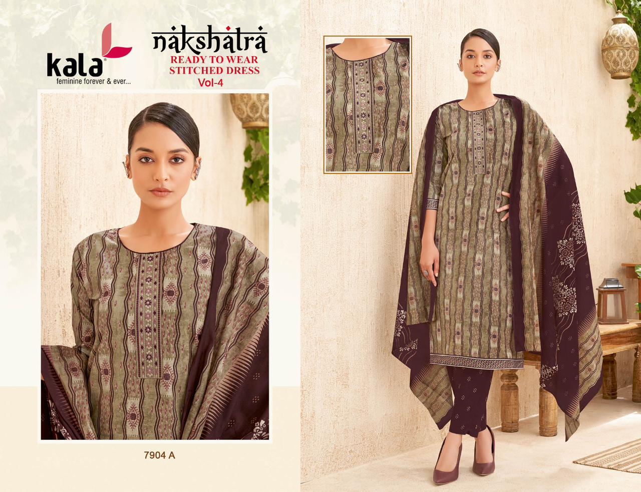 Nakshatra Vol 4 Kala Readymade Cotton Pant Suits Manufacturer Gujarat