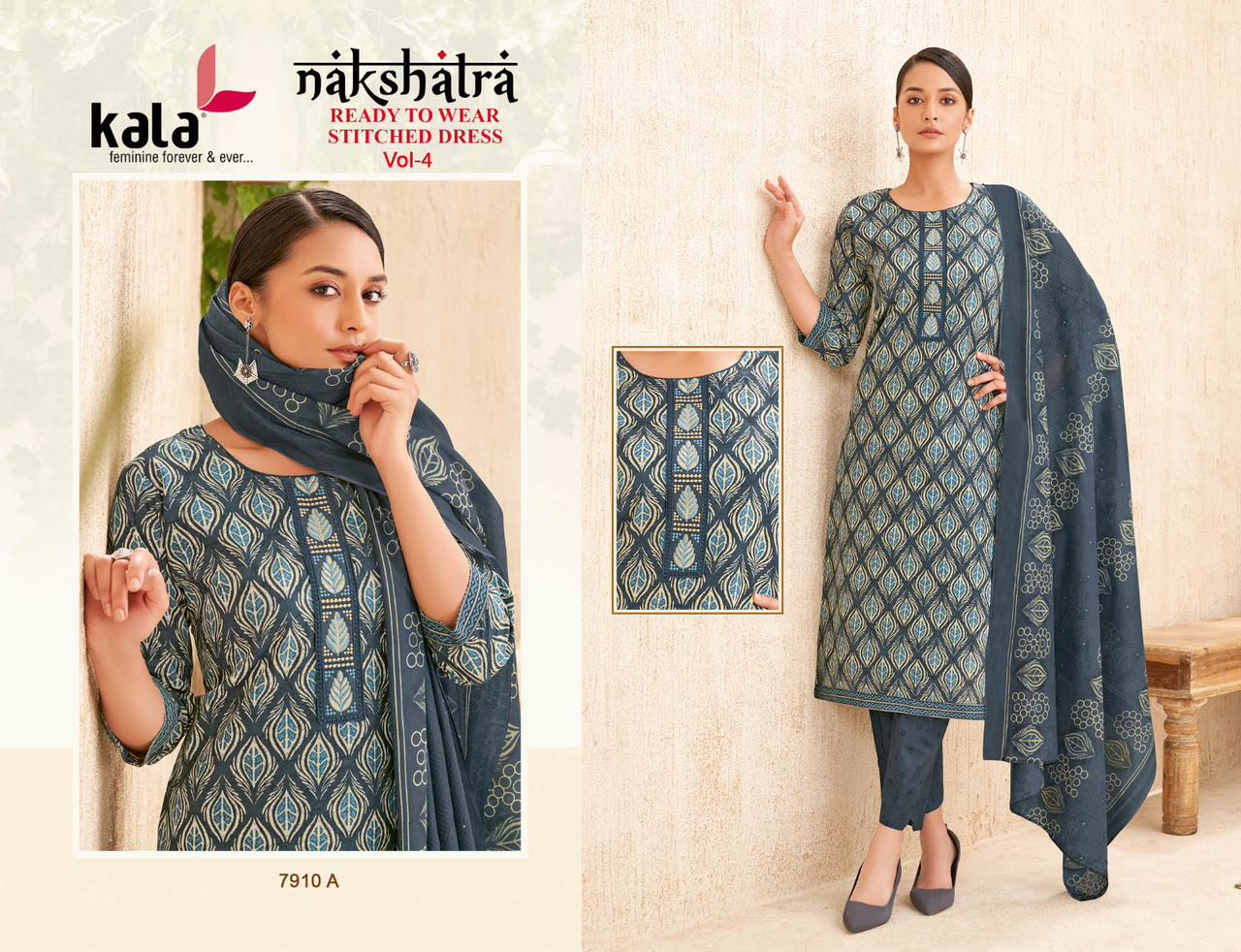 Nakshatra Vol 4 Kala Readymade Cotton Pant Suits Manufacturer Gujarat
