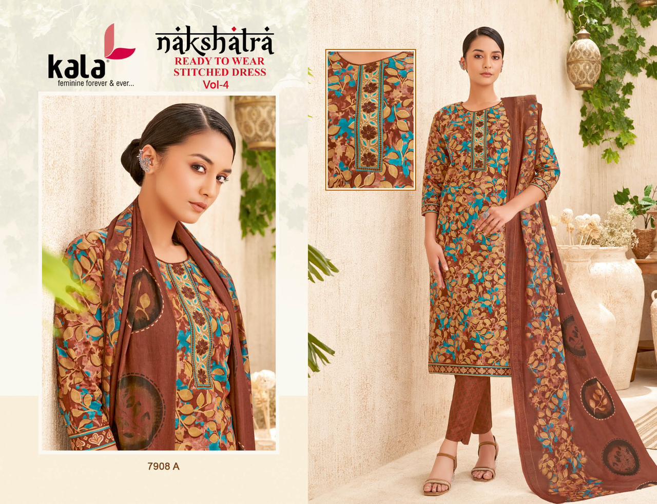 Nakshatra Vol 4 Kala Readymade Cotton Pant Suits Manufacturer Gujarat