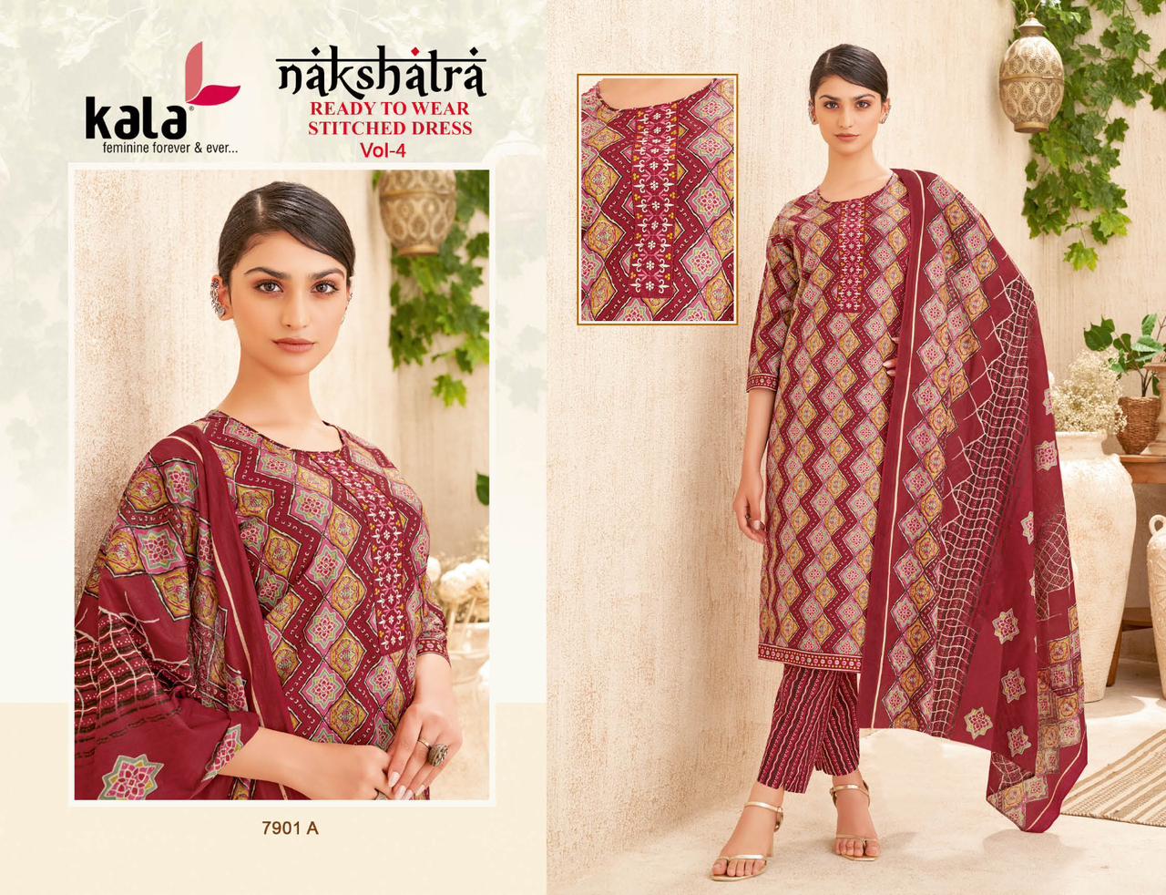 Nakshatra Vol 4 Kala Readymade Cotton Pant Suits Manufacturer Gujarat