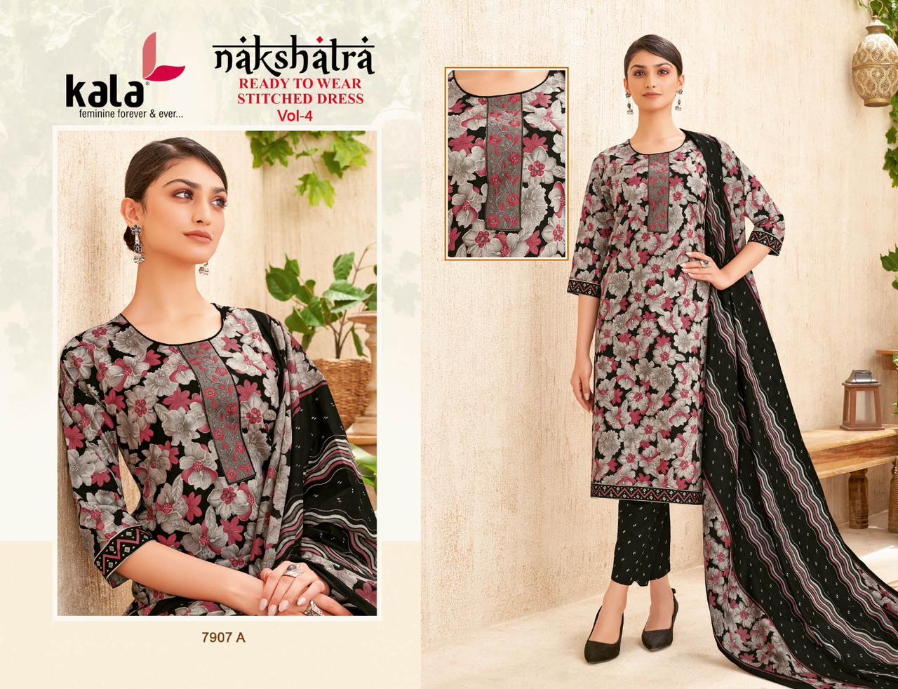 Nakshatra Vol 4 Kala Readymade Cotton Pant Suits Manufacturer Gujarat