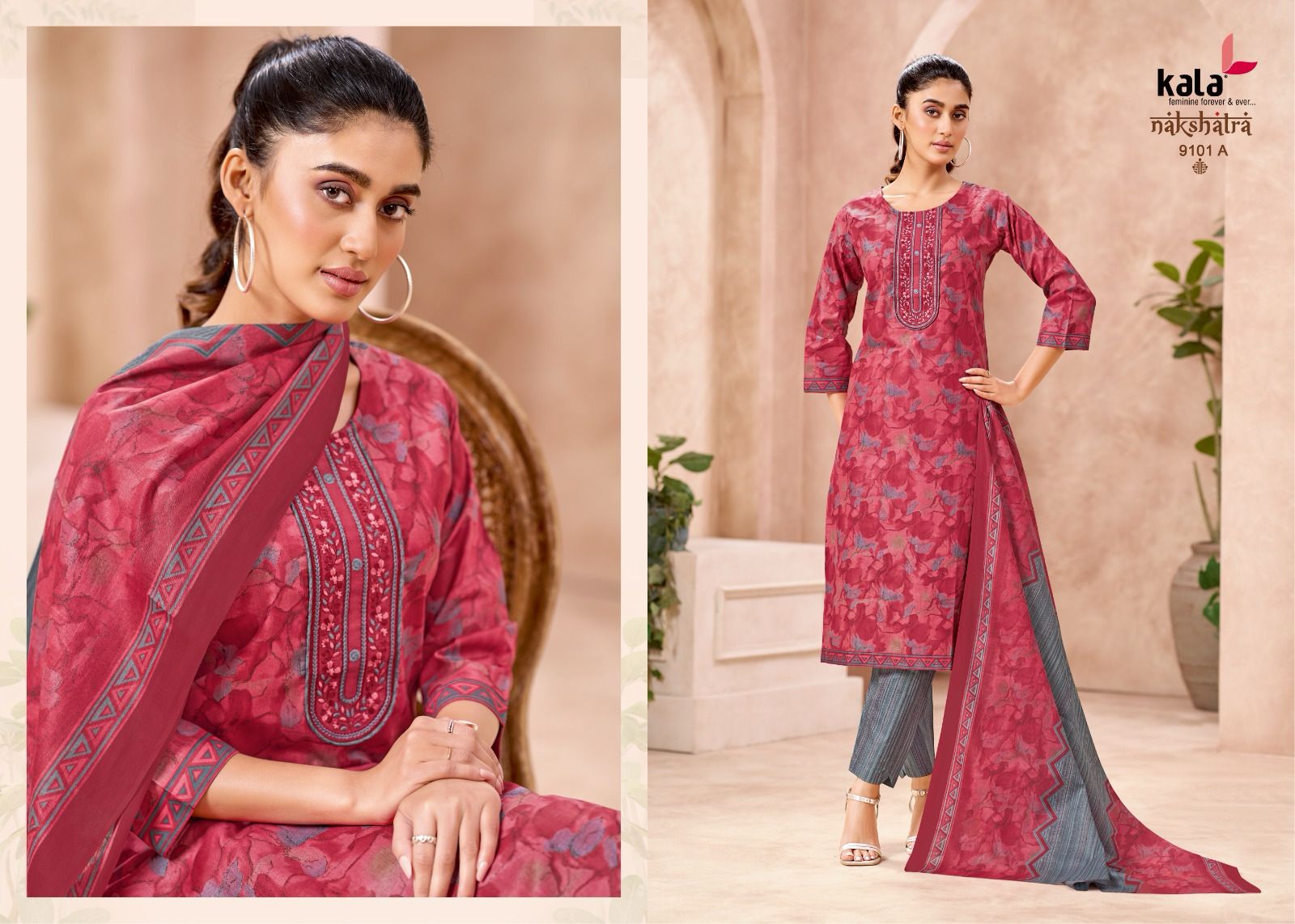 Nakshatra Vol 5 A Kala Readymade Cotton Pant Suits Wholesaler Gujarat