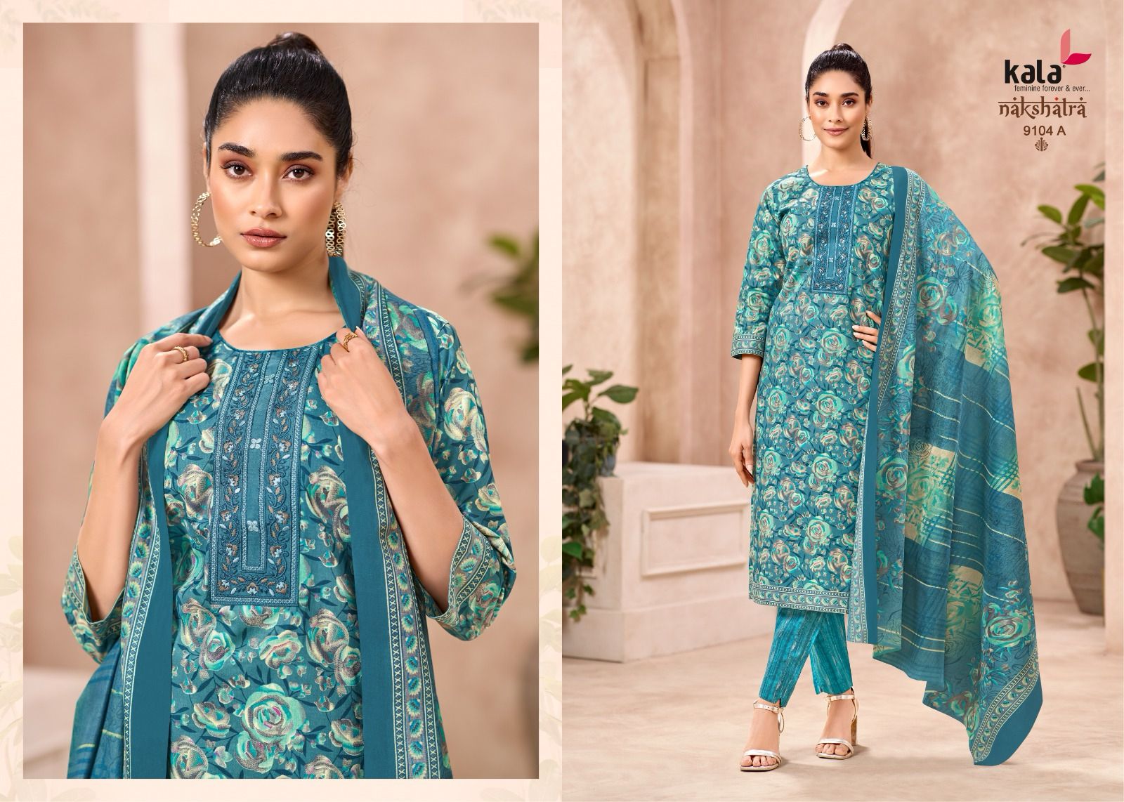 Nakshatra Vol 5 A Kala Readymade Cotton Pant Suits Wholesaler Gujarat