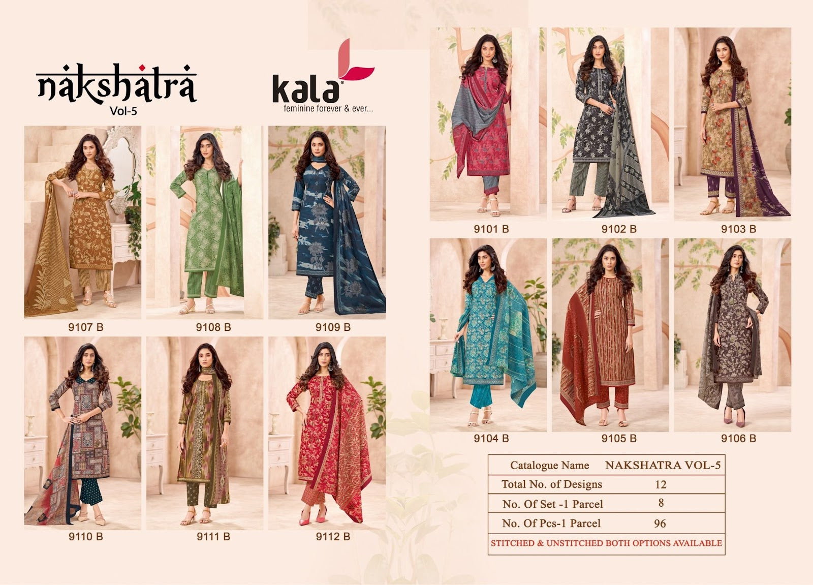 Nakshatra Vol 5 B Kala Cotton Pant Style Suits Manufacturer Gujarat
