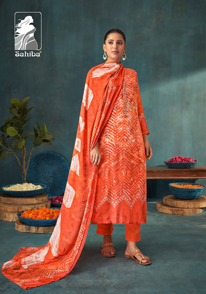 Nakshi Sahiba Muslin Silk Pant Style Suits Wholesaler