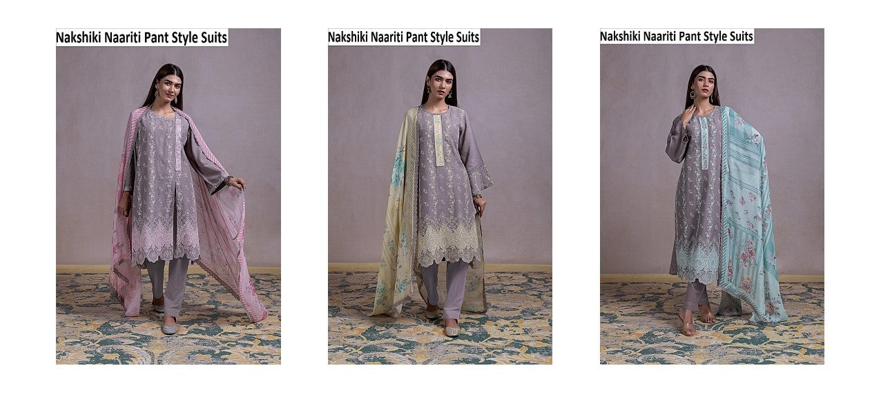 Nakshiki Naariti Cotton Pant Style Suits Manufacturer India