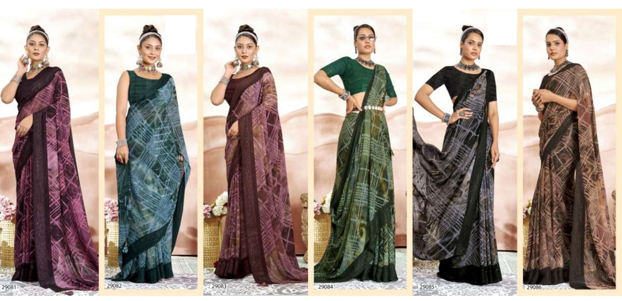 Namasya 2 Vallabhi Prints Georgette Sarees Exporter India