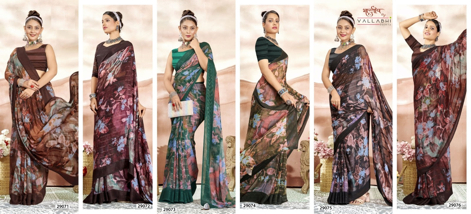 Namasya Vallabhi Prints Georgette Sarees Wholesaler India