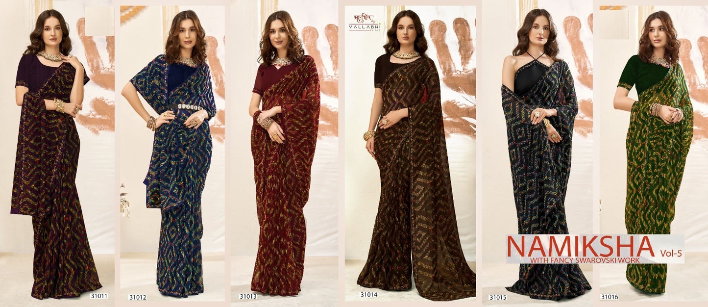 Namiksha Vol 5 Vallabhi Prints Georgette Sarees Supplier Ahmedabad