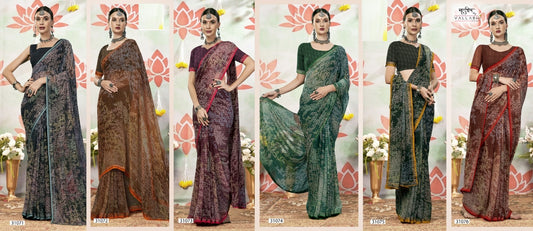Namiksha Vol 6 Vallabhi Prints Georgette Sarees Wholesale Rate