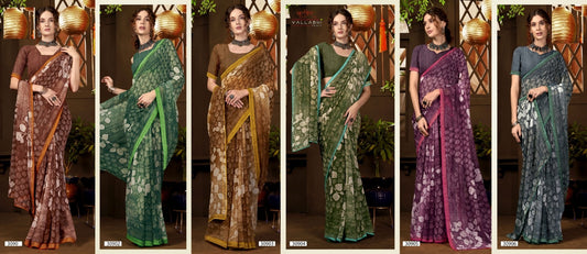 Namiksha Vol 7 Vallabhi Prints Georgette Sarees Supplier Ahmedabad