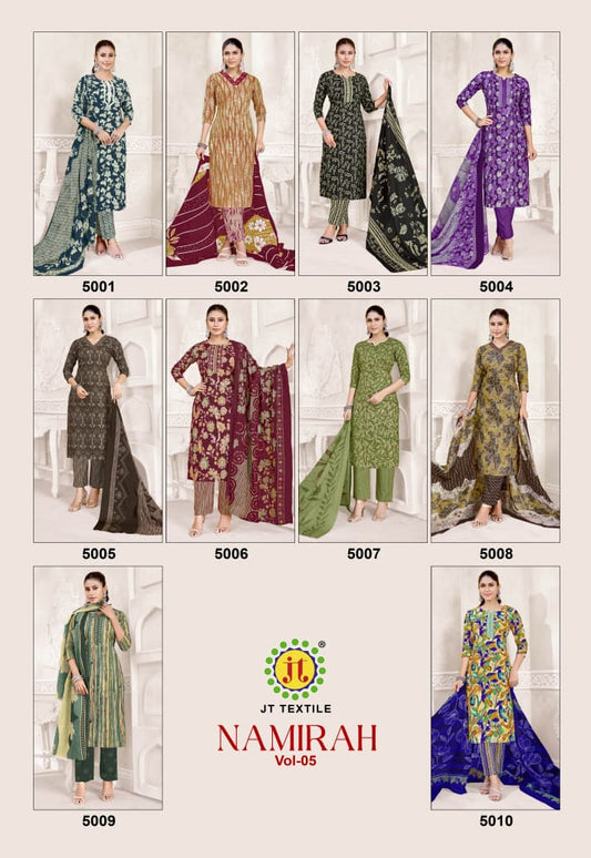 Namirah Vol 5 Jt Cotton Dress Material Manufacturer Ahmedabad