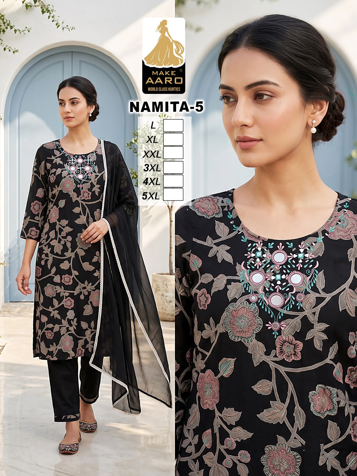 Namita Make Aaro Chanderi Readymade Pant Style Suits Supplier Gujarat