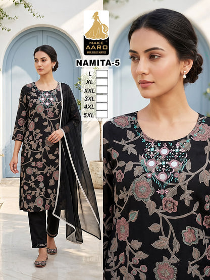 Namita Make Aaro Chanderi Readymade Pant Style Suits Supplier Gujarat