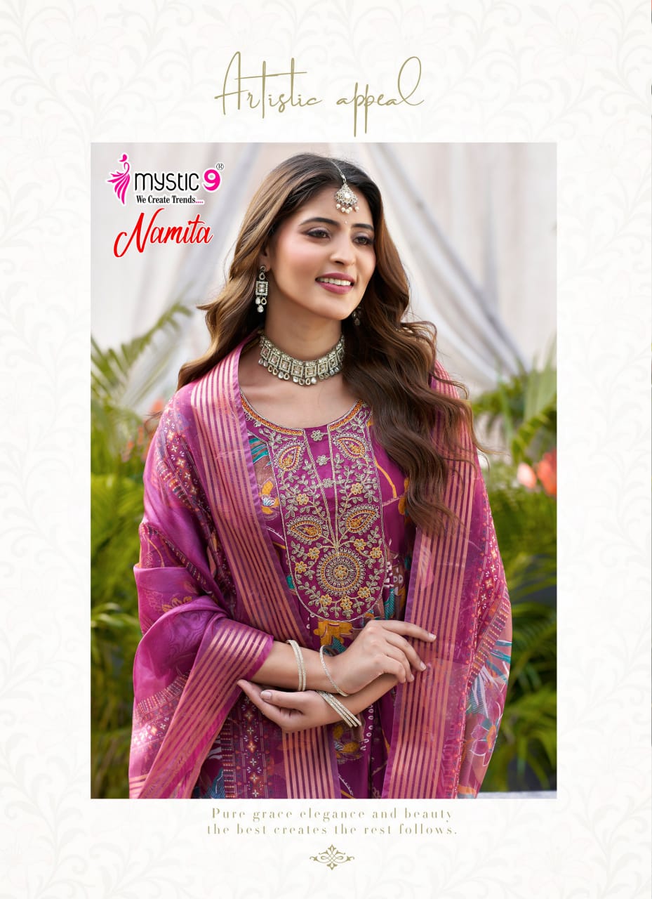 Namita Vol 1 Mystic 9 Muslin Readymade Anarkali Suits Exporter India