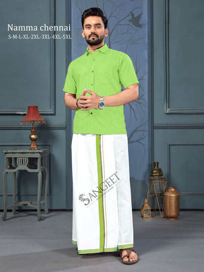 Namma Chennai With Lungi Sangeet Slub Cotton Mens Shirts Exporter Ahmedabad