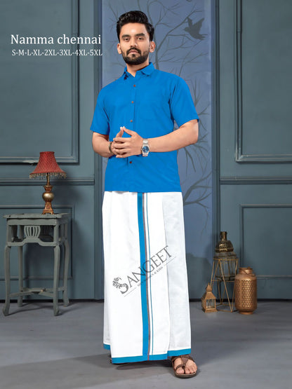 Namma Chennai With Lungi Sangeet Slub Cotton Mens Shirts Exporter Ahmedabad