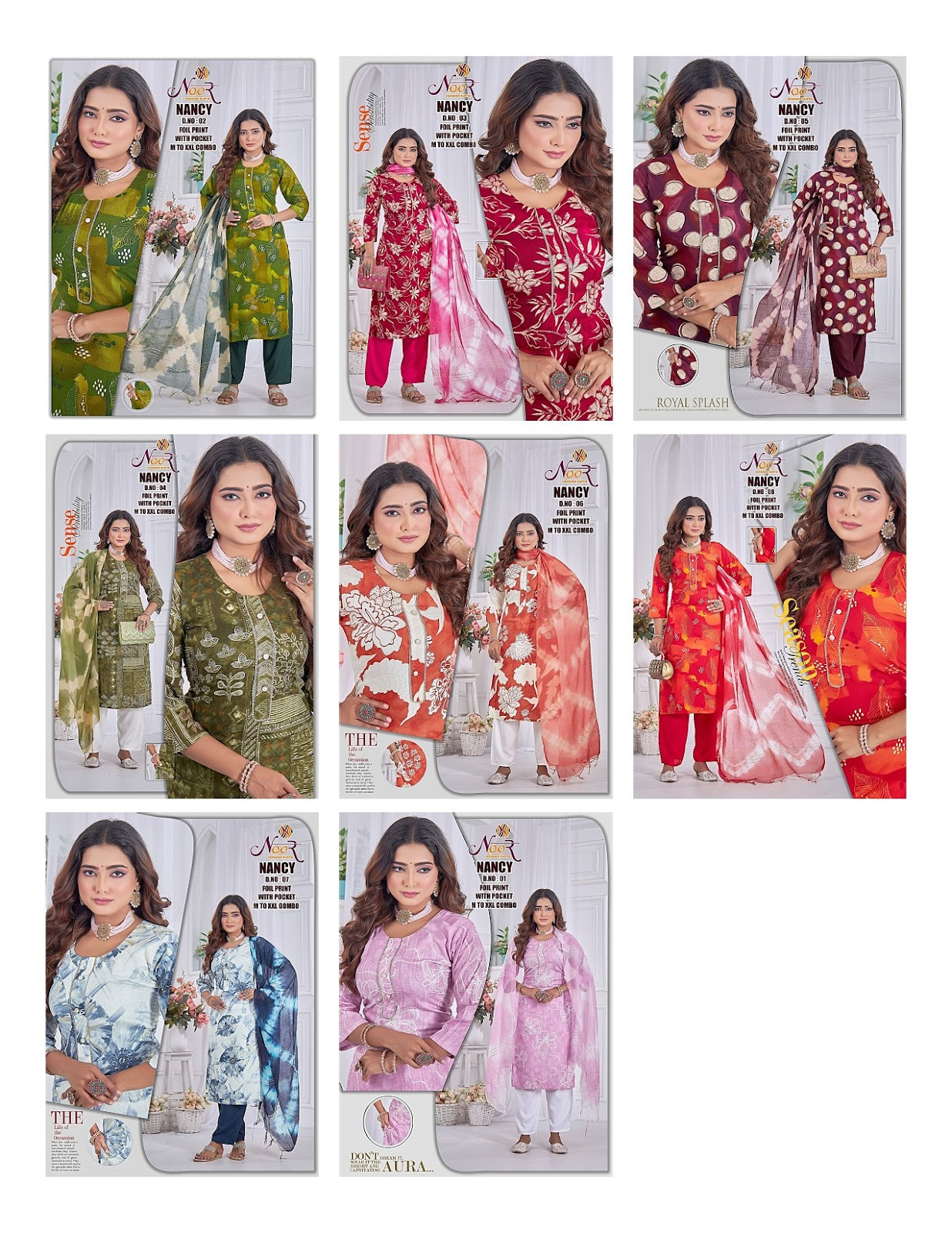Nancy Noor Foil Readymade Pant Style Suits Wholesale Price