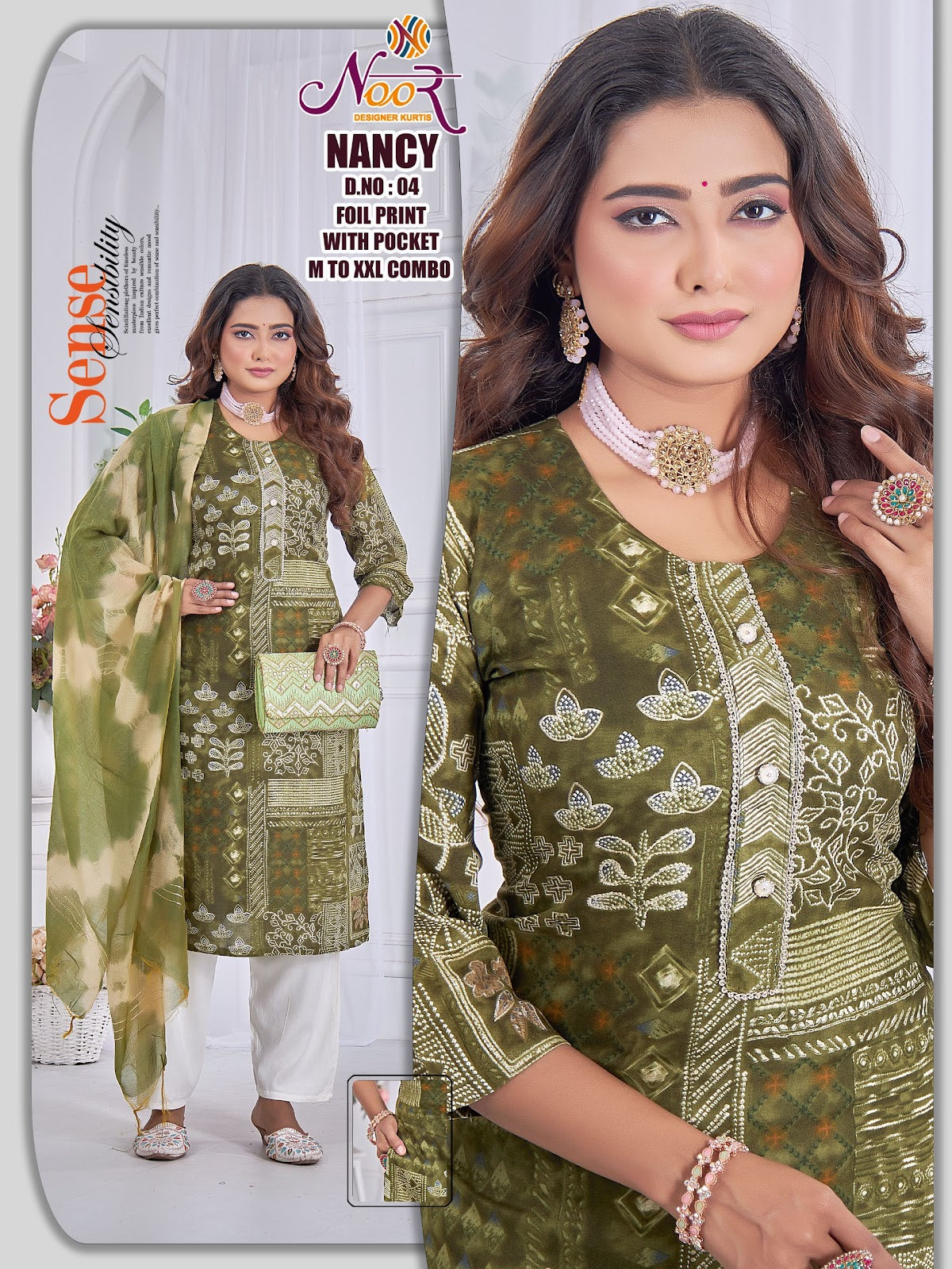 Nancy Noor Foil Readymade Pant Style Suits Wholesale Price