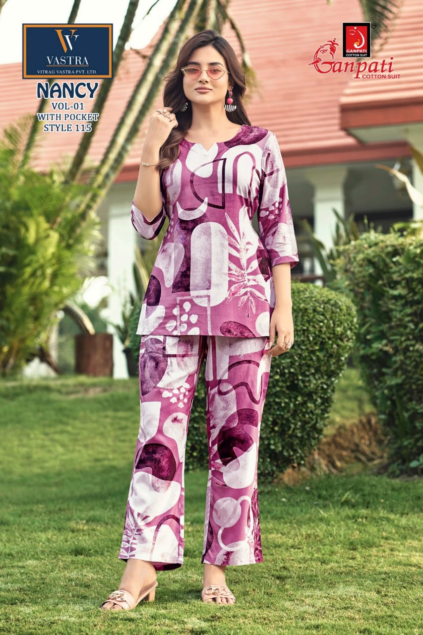 Nancy Vol 1 Ganpati Rayon Co Ord Set Exporter