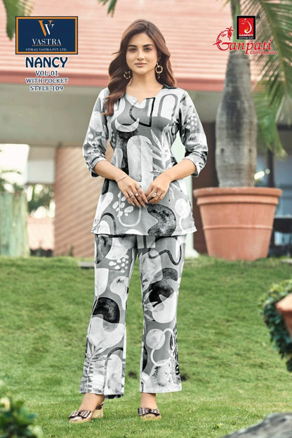 Nancy Vol 1 Ganpati Rayon Co Ord Set Exporter
