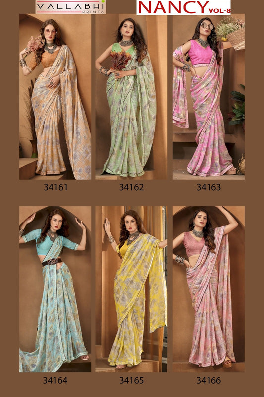 Nancy Vol 8 Vallabhi Prints Georgette Sarees Exporter