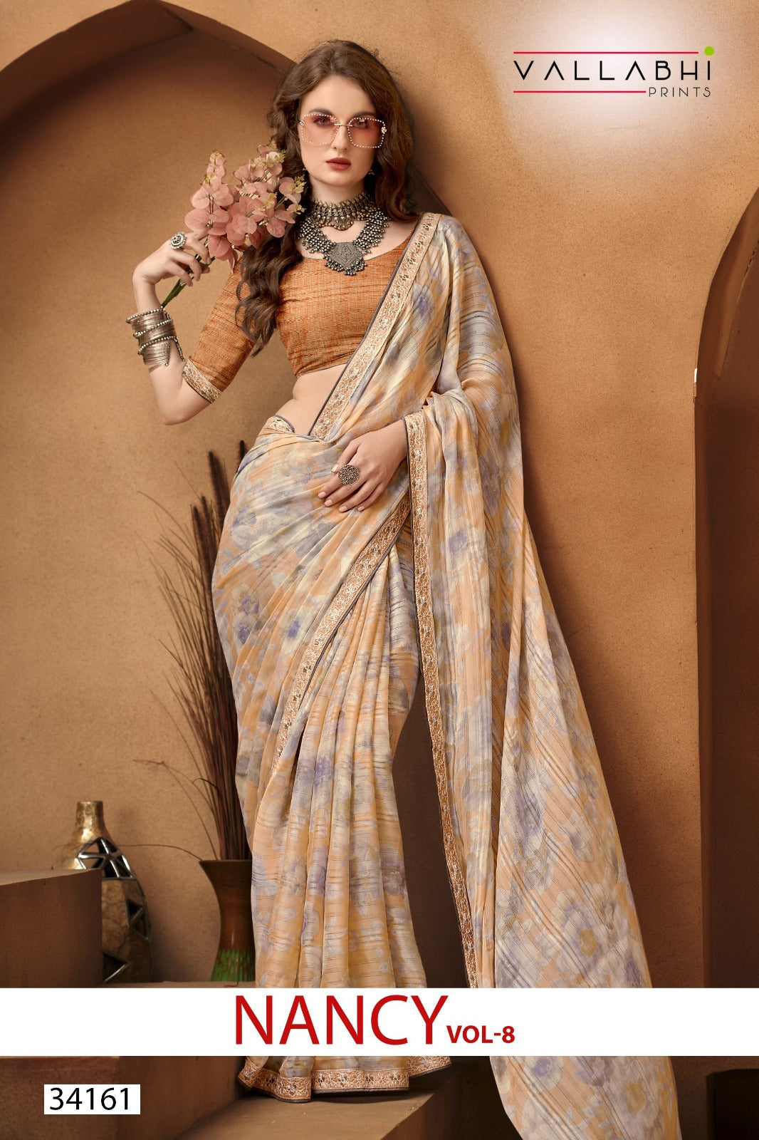Nancy Vol 8 Vallabhi Prints Georgette Sarees Exporter