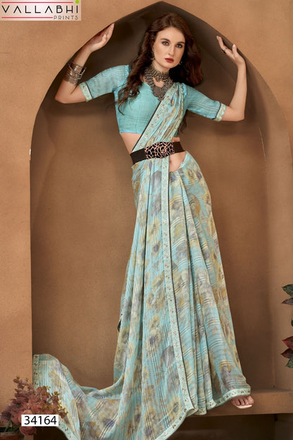 Nancy Vol 8 Vallabhi Prints Georgette Sarees Exporter