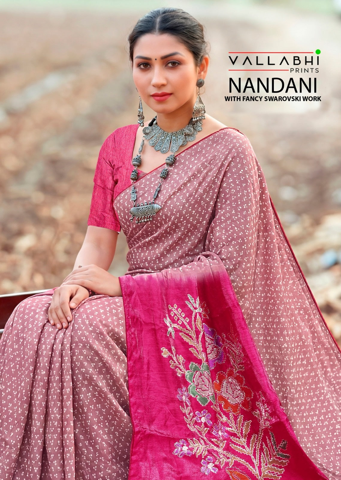 Nandani Vallabhi Prints Satin Sarees Exporter