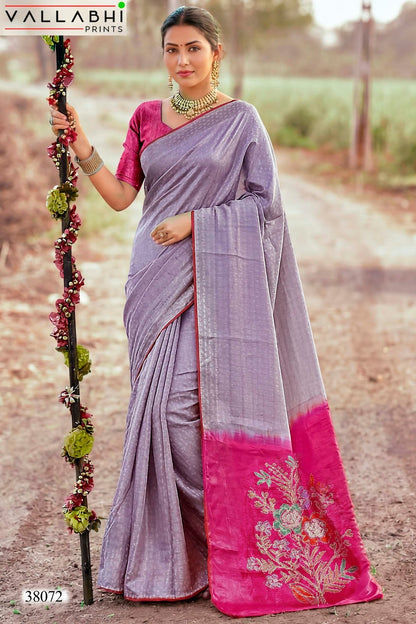 Nandani Vallabhi Prints Satin Sarees Exporter