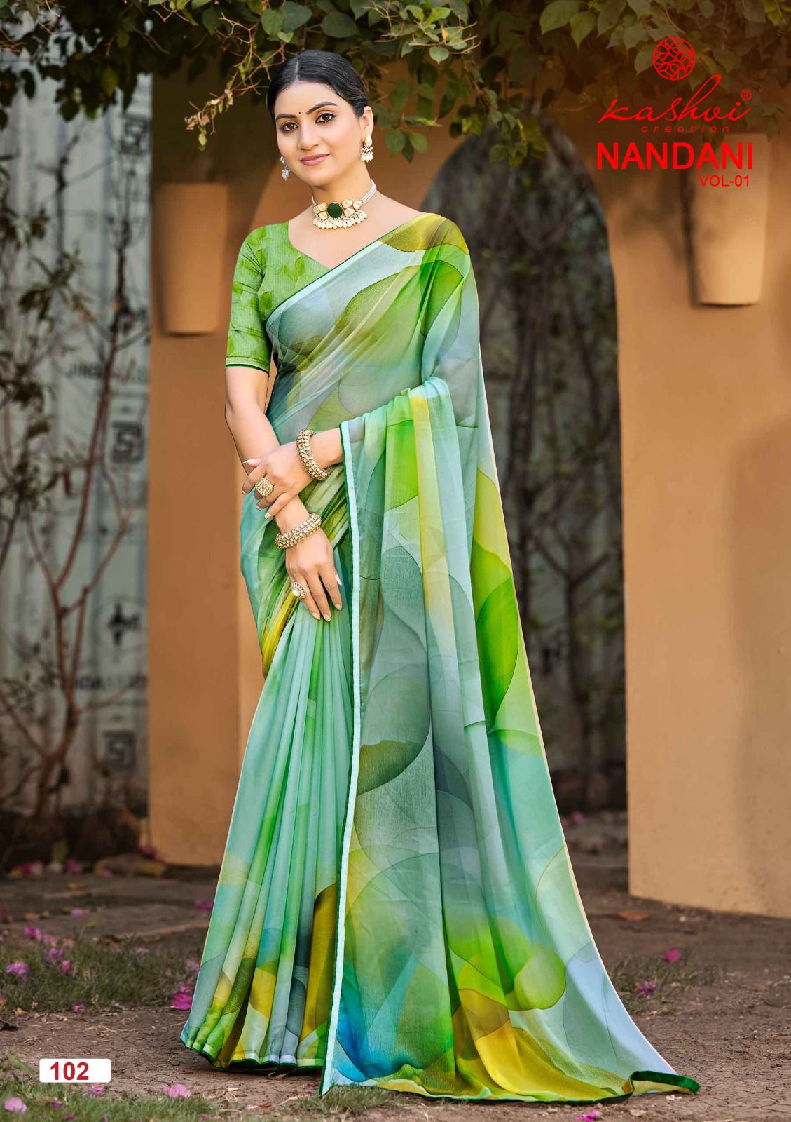 Nandani Vol 1 Kashvi Creation Georgette Sarees Exporter India