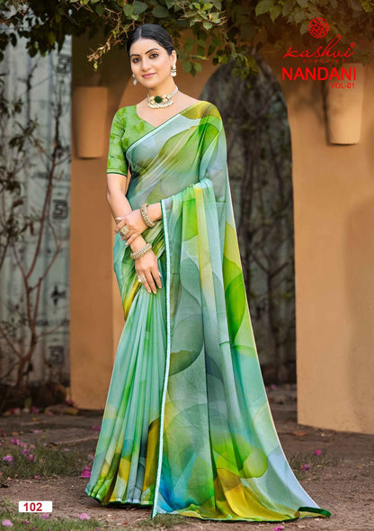 Nandani Vol 1 Kashvi Creation Georgette Sarees Exporter India