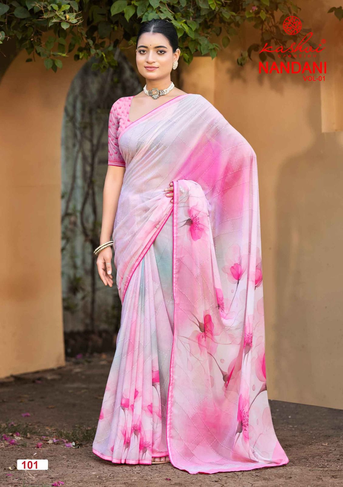 Nandani Vol 1 Kashvi Creation Georgette Sarees Exporter India